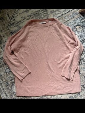 Allsaints Tara cashmere pink sweater size small Italian yarn fall winter staple